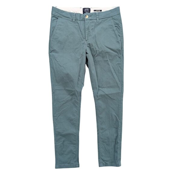 Ben Sherman Chino Pants Mens Sage Green Flat Front Cotton Stretch Size 32x32 - Picture 1 of 11